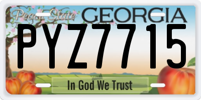 GA license plate PYZ7715
