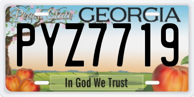 GA license plate PYZ7719