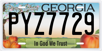 GA license plate PYZ7729