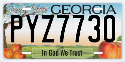 GA license plate PYZ7730
