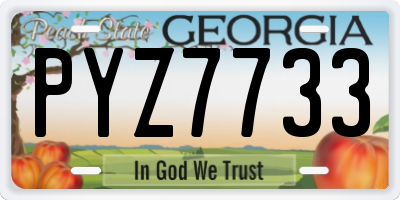 GA license plate PYZ7733