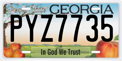 GA license plate PYZ7735