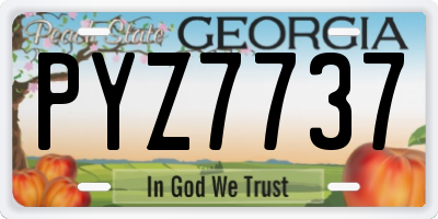 GA license plate PYZ7737
