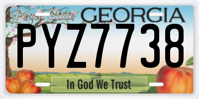 GA license plate PYZ7738
