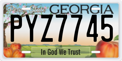 GA license plate PYZ7745