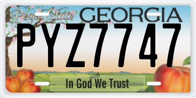 GA license plate PYZ7747