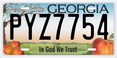 GA license plate PYZ7754