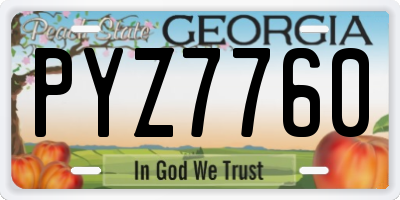 GA license plate PYZ7760