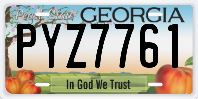 GA license plate PYZ7761