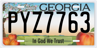 GA license plate PYZ7763