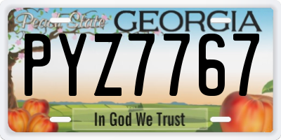 GA license plate PYZ7767
