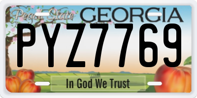GA license plate PYZ7769