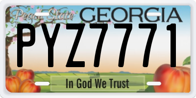 GA license plate PYZ7771