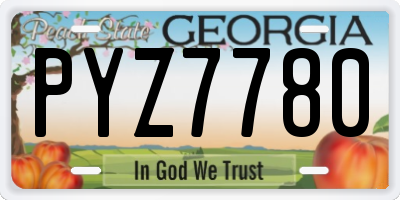 GA license plate PYZ7780