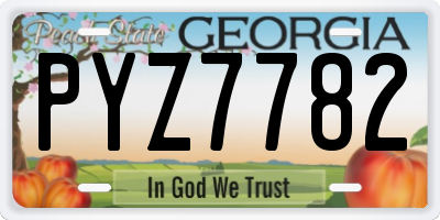 GA license plate PYZ7782