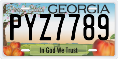 GA license plate PYZ7789