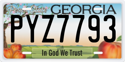 GA license plate PYZ7793