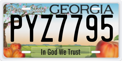 GA license plate PYZ7795