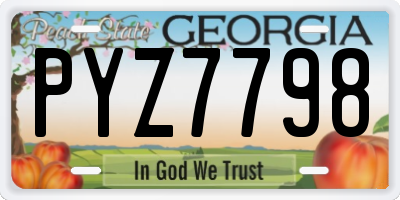 GA license plate PYZ7798