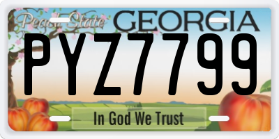 GA license plate PYZ7799
