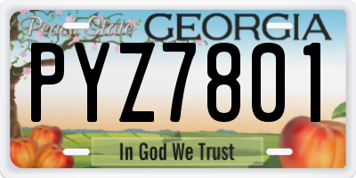 GA license plate PYZ7801