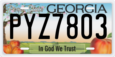 GA license plate PYZ7803