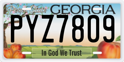 GA license plate PYZ7809