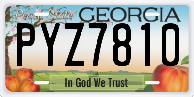 GA license plate PYZ7810