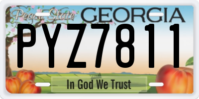 GA license plate PYZ7811