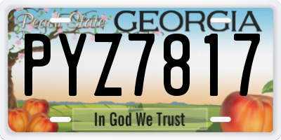 GA license plate PYZ7817