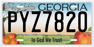 GA license plate PYZ7820