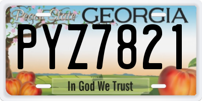 GA license plate PYZ7821