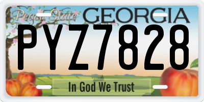 GA license plate PYZ7828