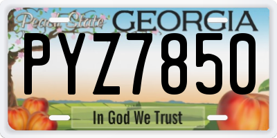 GA license plate PYZ7850