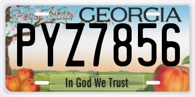 GA license plate PYZ7856