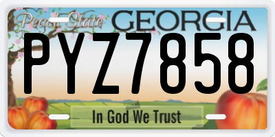 GA license plate PYZ7858