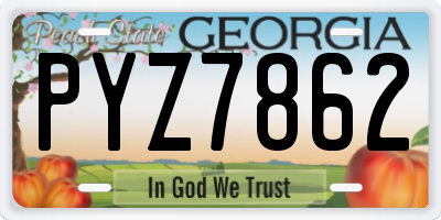 GA license plate PYZ7862