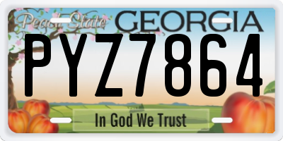 GA license plate PYZ7864