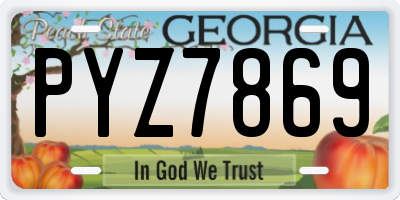 GA license plate PYZ7869