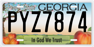 GA license plate PYZ7874