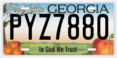GA license plate PYZ7880