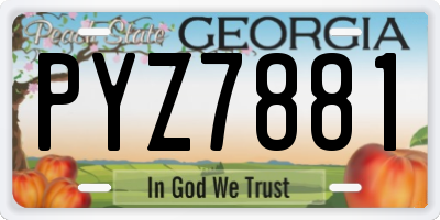 GA license plate PYZ7881