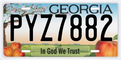 GA license plate PYZ7882