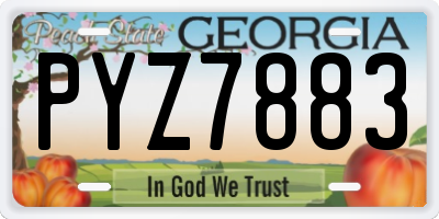 GA license plate PYZ7883