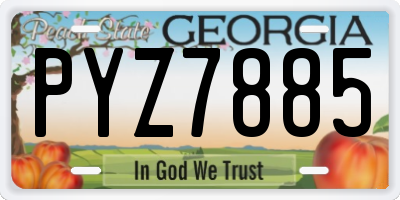 GA license plate PYZ7885