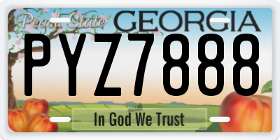 GA license plate PYZ7888