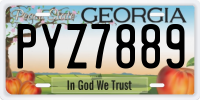 GA license plate PYZ7889