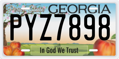 GA license plate PYZ7898