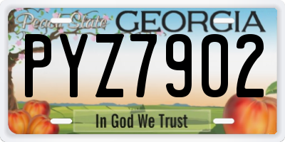 GA license plate PYZ7902