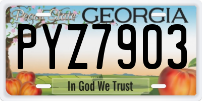GA license plate PYZ7903